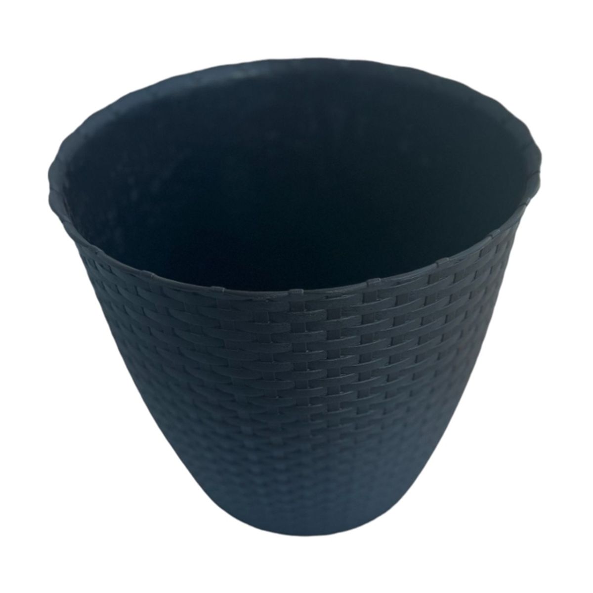 GENERICO - Macetero redondo estilo Rattan 30 cm / Arbusto Real