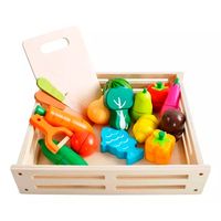 Set De Frutas Y Verduras De Madera Juguete Didáctico 17pzs