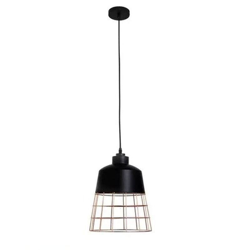 GENERICO - Lampara Colgante Moderna Modelo Toyama Negra Dorada