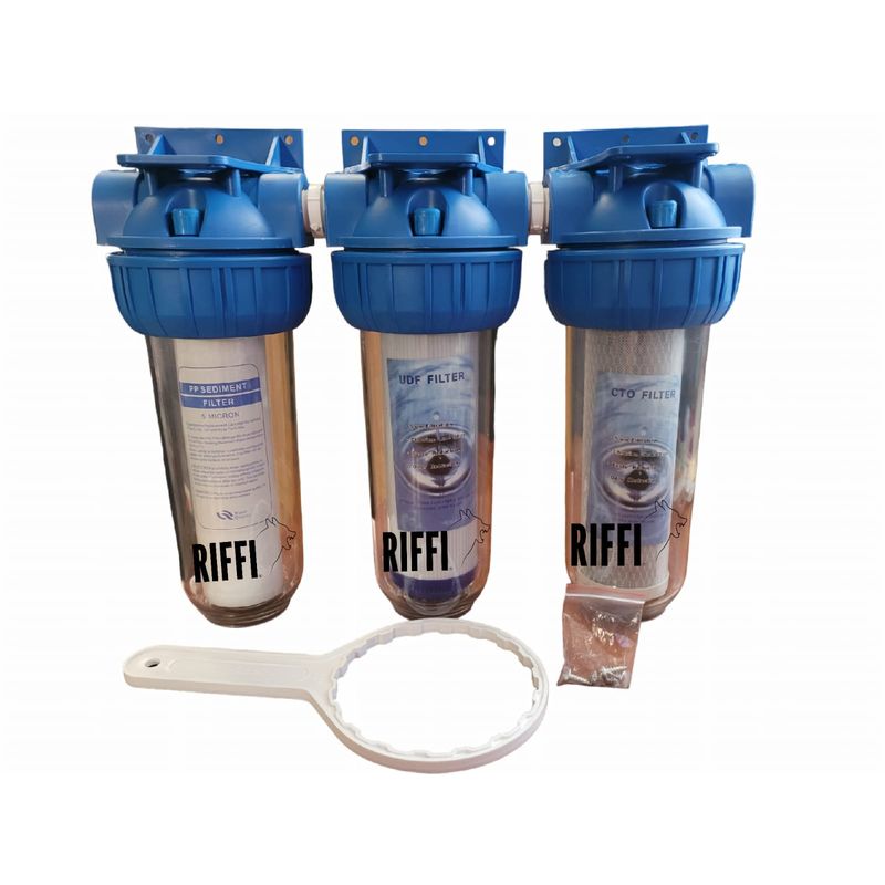GENERICO - Filtro de agua triple 10 x 2.5 pp-udf-cto 1pulgada