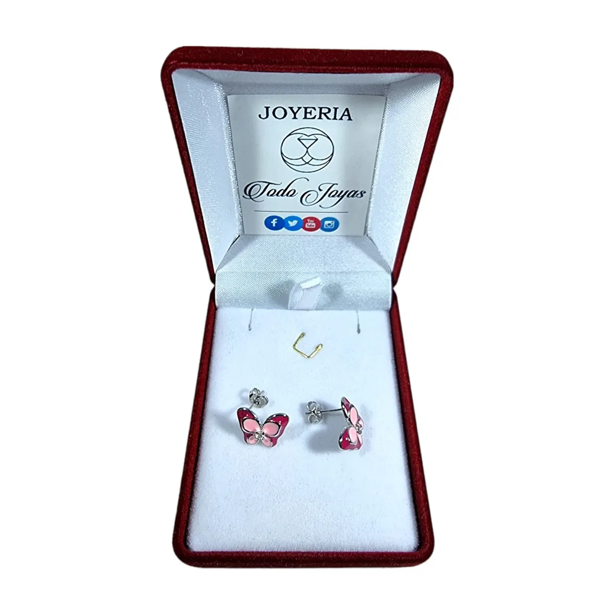 TODOJOYAS - Aros Plata 925 Mariposa Rosada