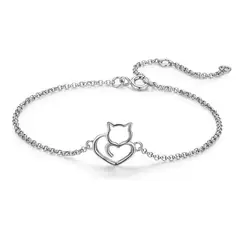 TODOJOYAS - Pulsera Plata 925 Gato Plateado