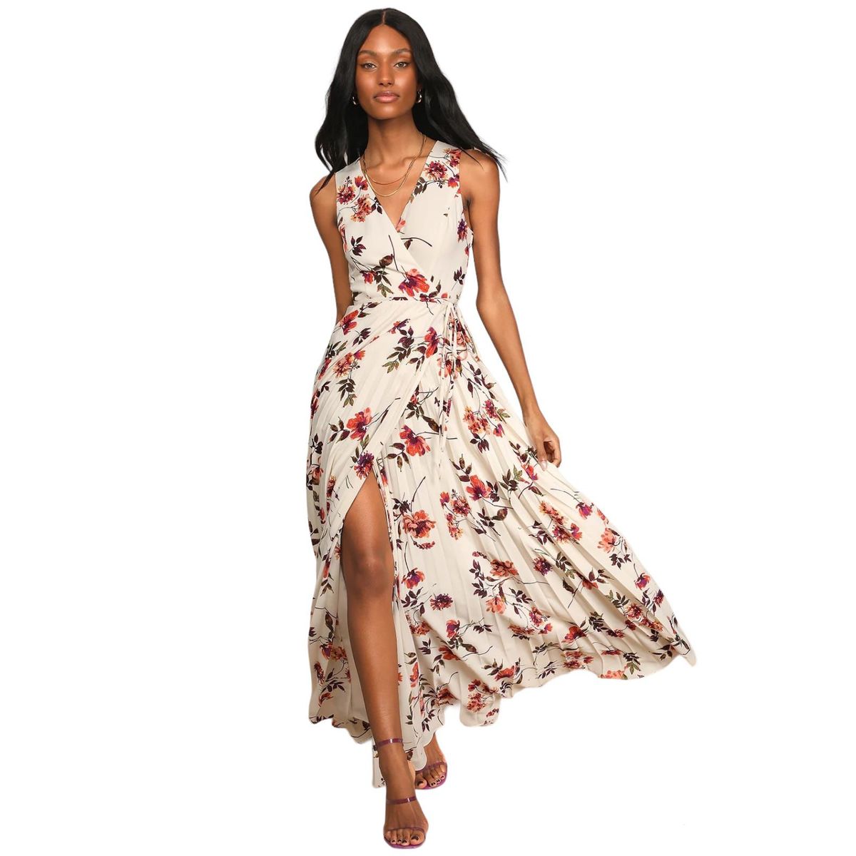 LUNA - Vestido Largo Maxi De Fiesta Y Gala Multiuso Mujer Floreado 2260