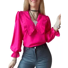 ME MATO TIENDA - Blusa fucsia mujer cuello bobo tienda Me Mato