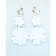 JARDIN DEL ESTE - Aros de cuero Peonias Blancas