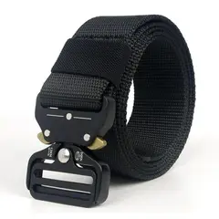 GENERICO - Cinturon Tactico Militar Airsoft Tactico Outdoor Hebilla Sh NEGRO