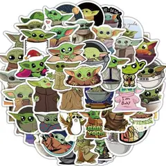 GENERICO - Pack 50 Sticker Baby Yoda Star Wars