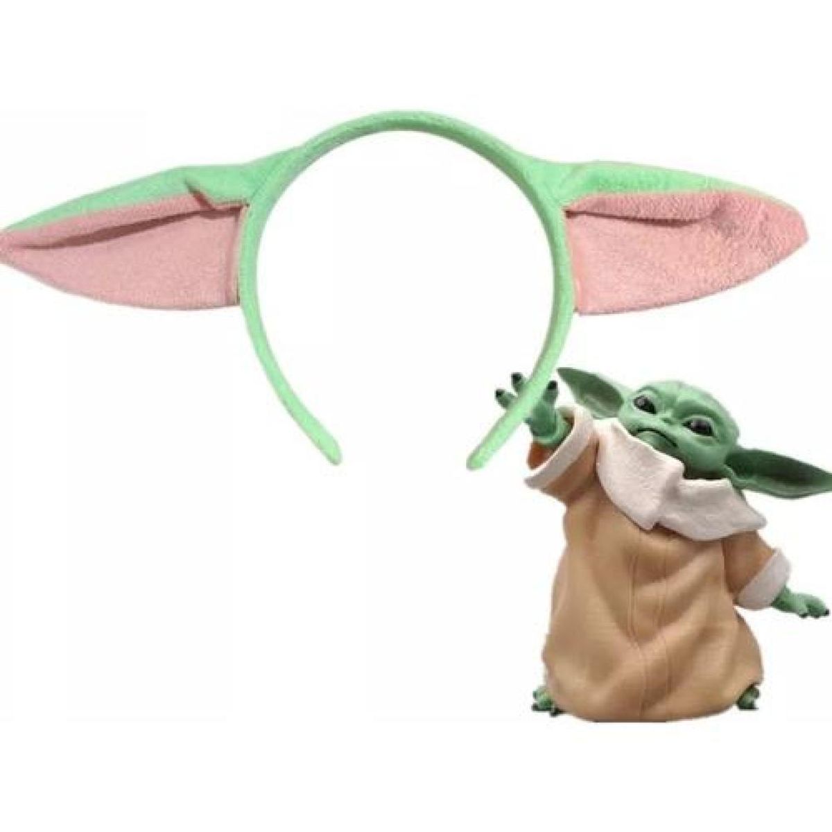 GENERICO - Cintillo Diadema Felpa Orejas De Baby Yoda Grogu - Verde