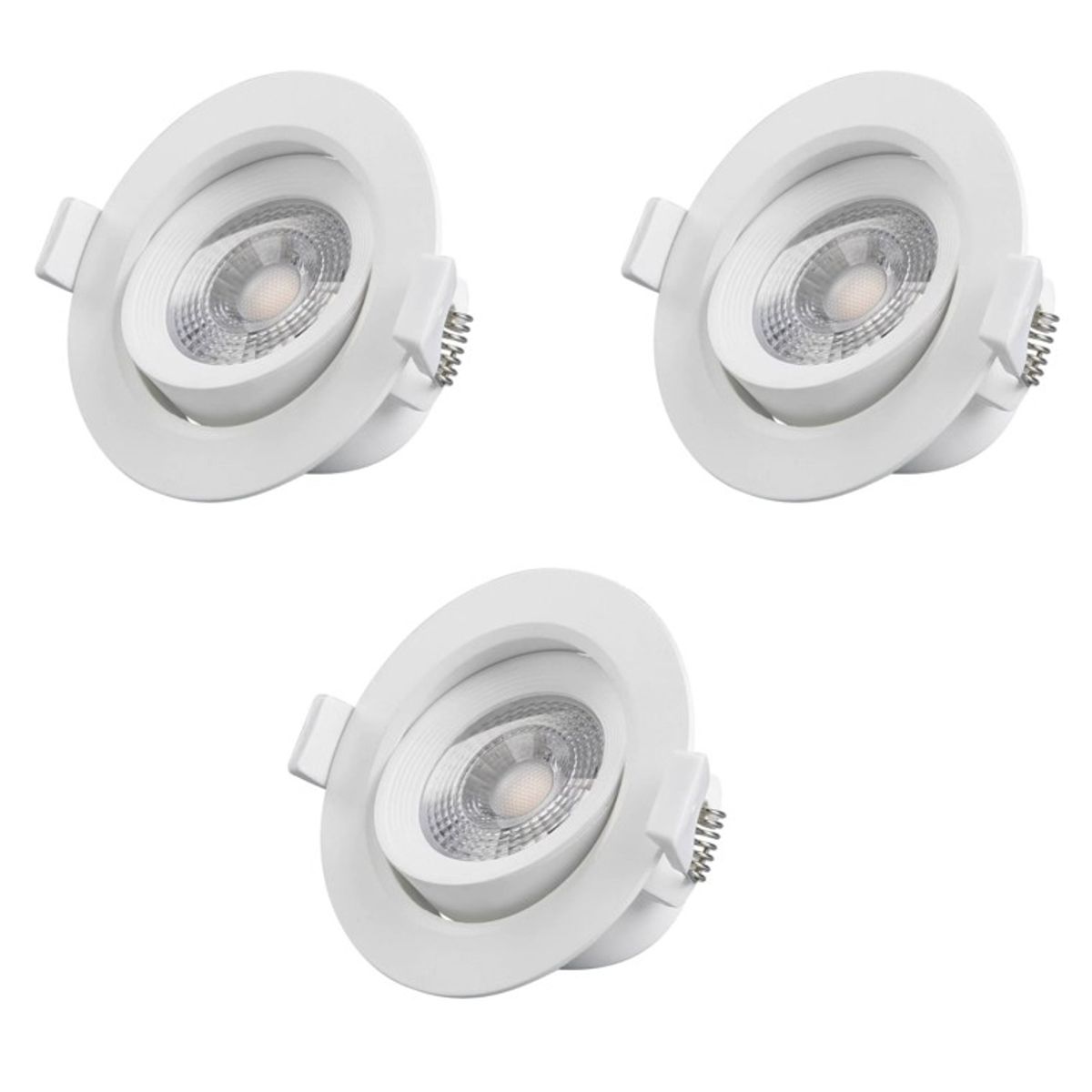 WANT - PACK X3 Foco Led Embutido Redondo Aro Móvil 7w 220v Luz NEUTRA