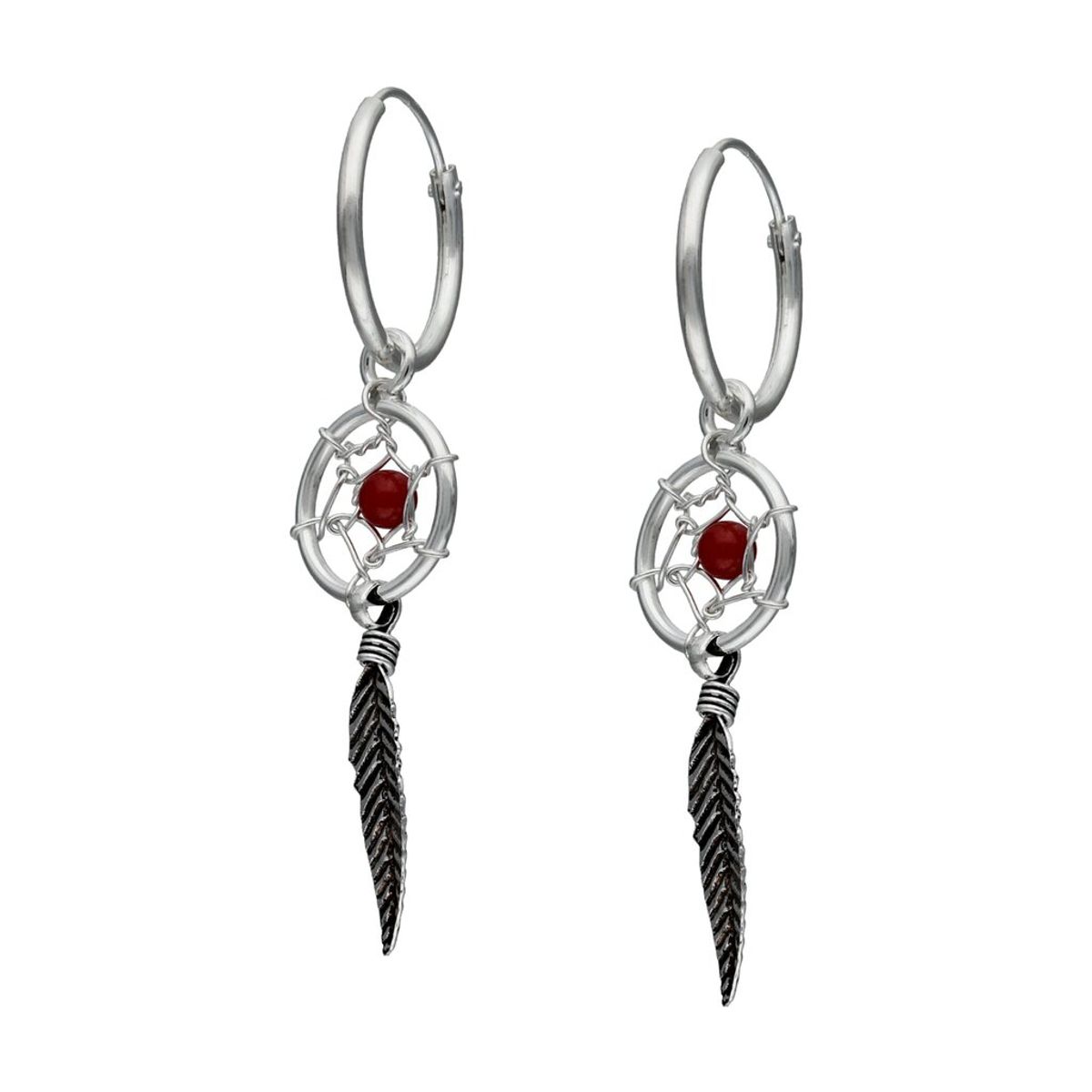 TODOJOYAS - Aros Plata 925 Atrapa Sueños Jaspe