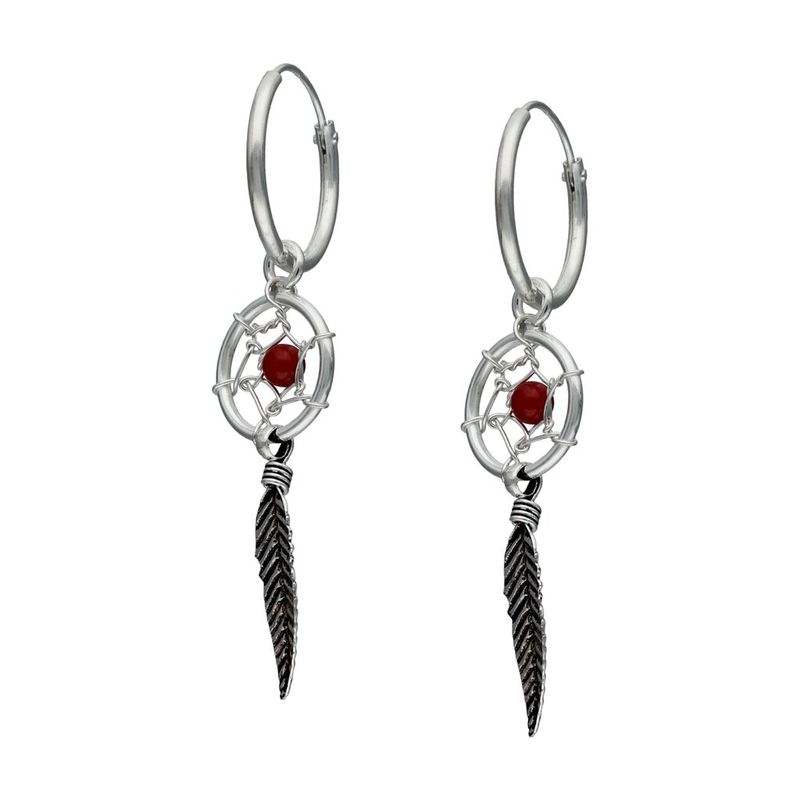 TODOJOYAS - Aros Plata 925 Atrapa Sueños Jaspe