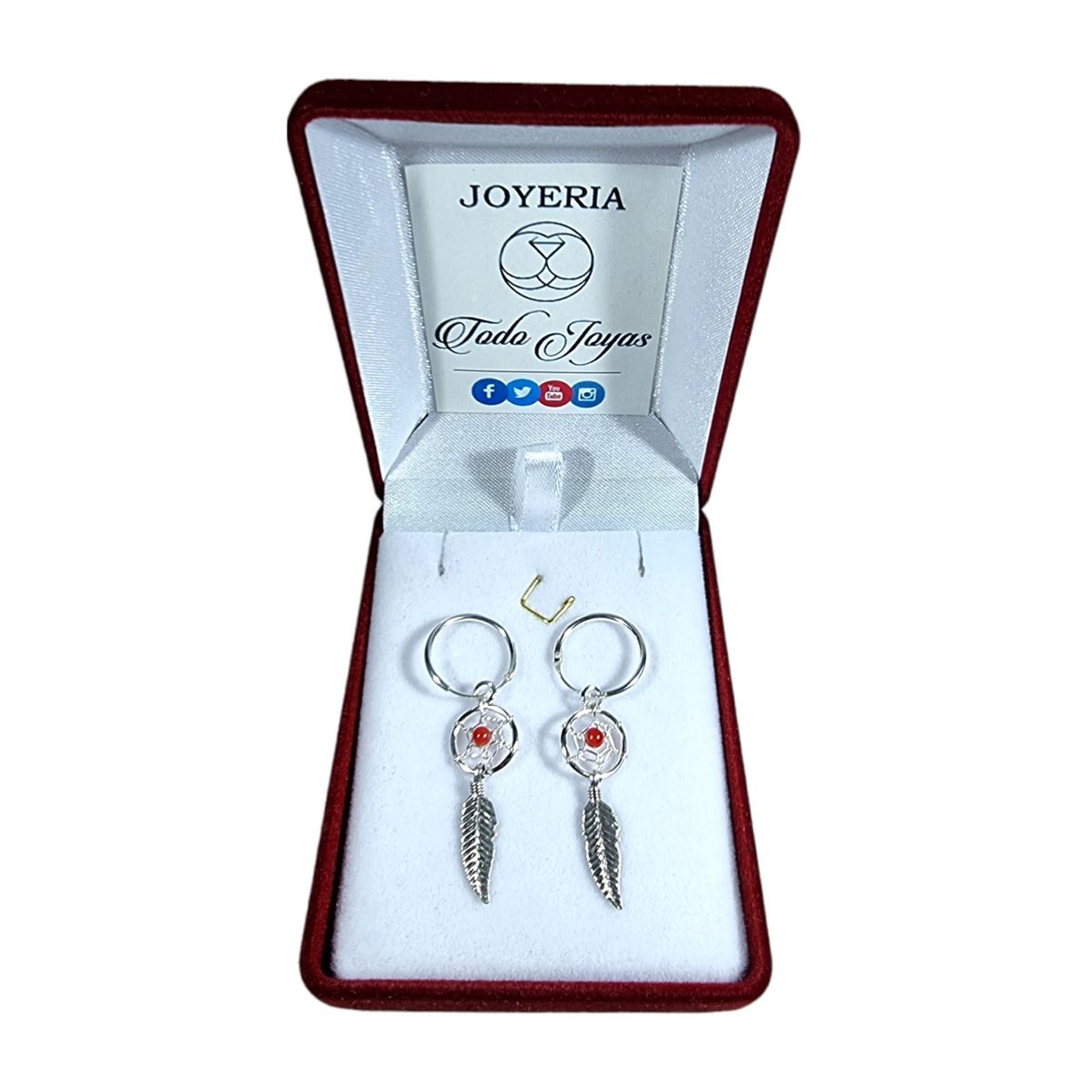 TODOJOYAS - Aros Plata 925 Atrapa Sueños Jaspe
