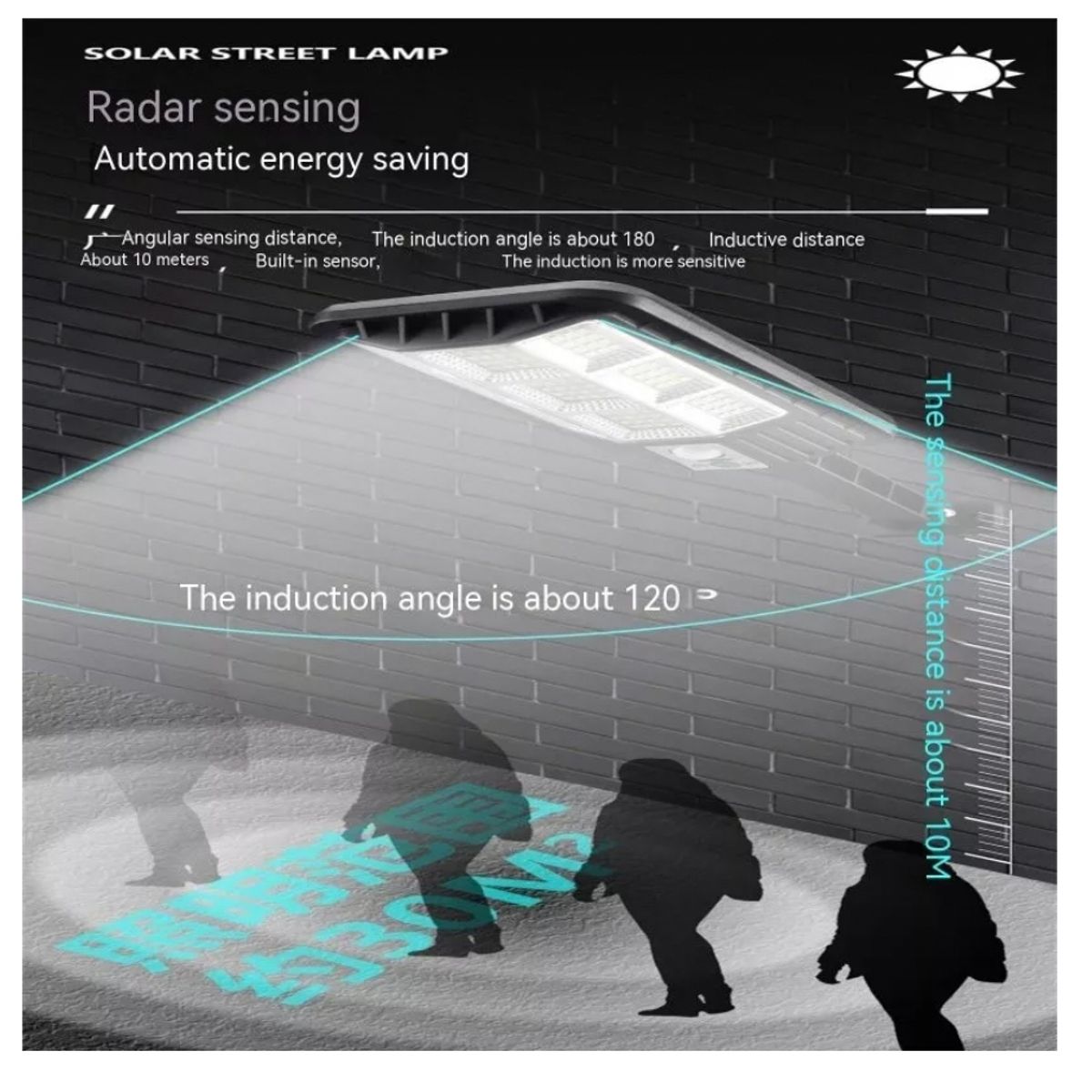 GENERICO - Foco Led Solar 120w Luminaria con Sensor y Control Remoto