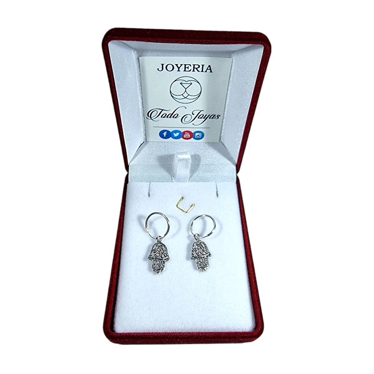 TODOJOYAS - Aros Plata 925 Mano de Fatima 12mm