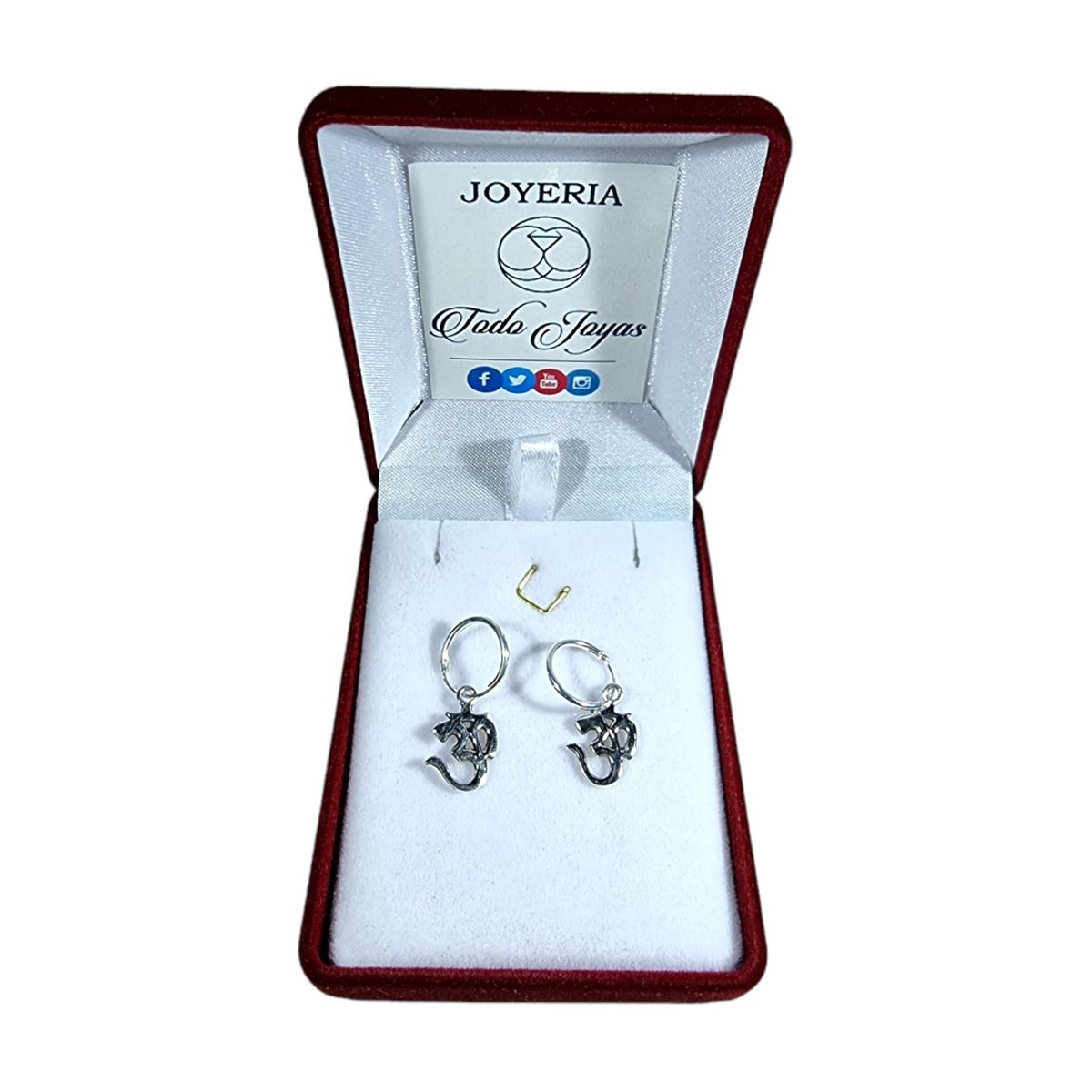 TODOJOYAS - Aros Plata 925 Argolla Om 3o Yoga