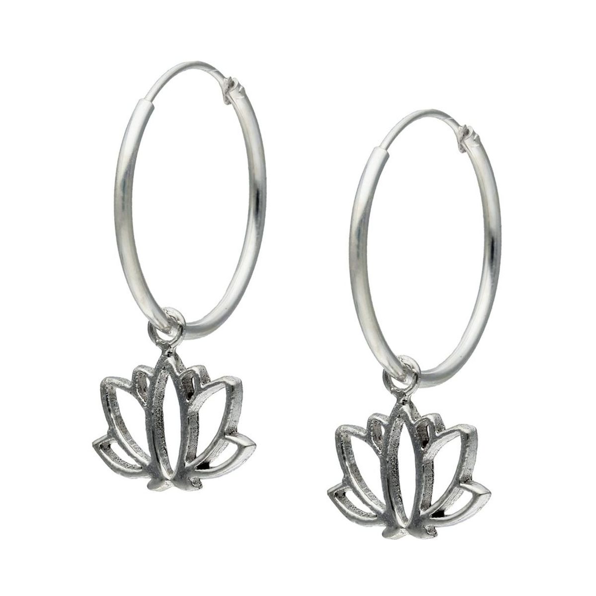 TODOJOYAS - Aros Plata 925 Argolla Flor de Loto