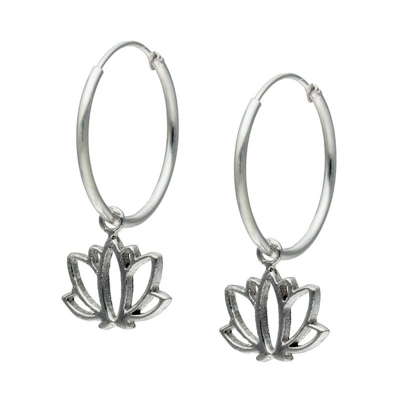 TODOJOYAS - Aros Plata 925 Argolla Flor de Loto