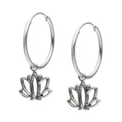 TODOJOYAS - Aros Plata 925 Argolla Flor de Loto