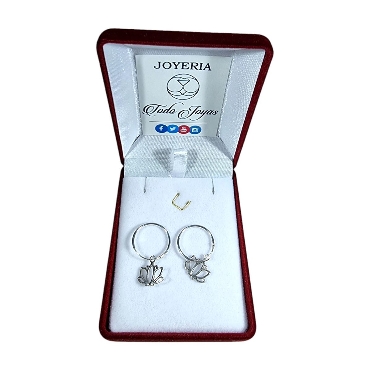 TODOJOYAS - Aros Plata 925 Argolla Flor de Loto