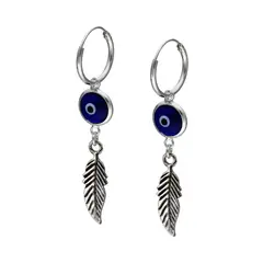 TODOJOYAS - Aros Plata 925 Ojo Turco Pluma