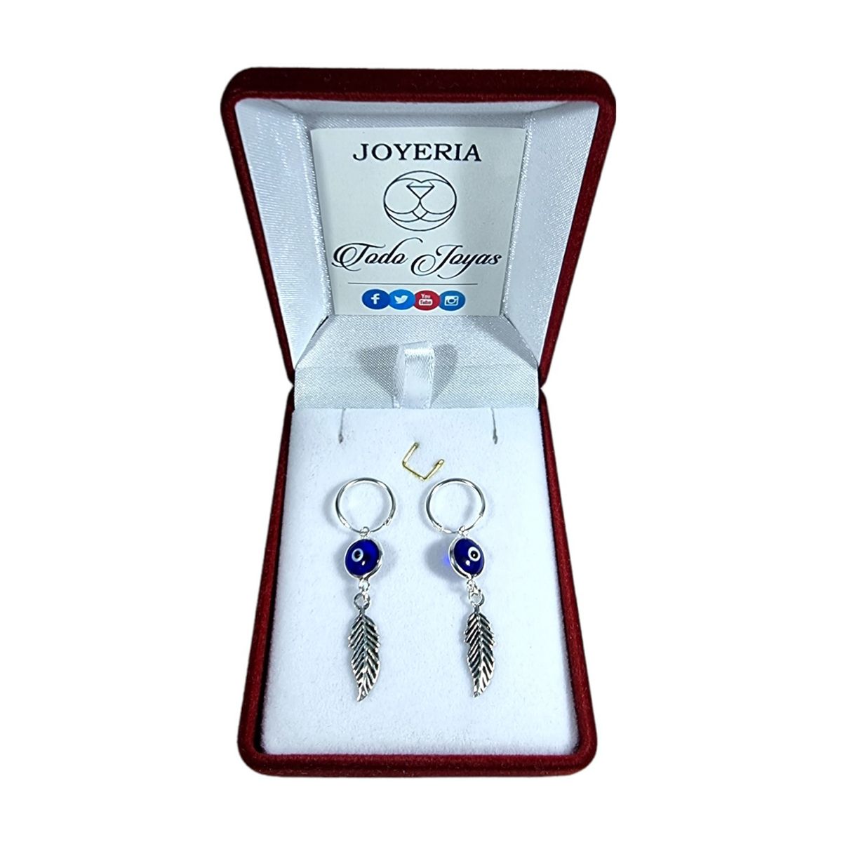 TODOJOYAS - Aros Plata 925 Ojo Turco Pluma