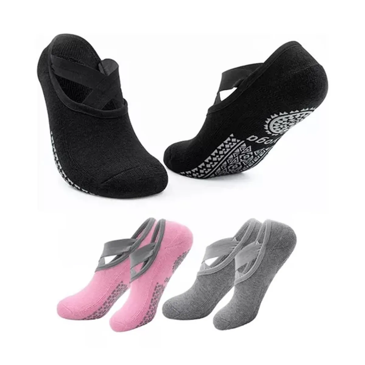 FITNICS - Calcetines Antideslizantes Yoga Pilates Fitnics Set 3 Pares