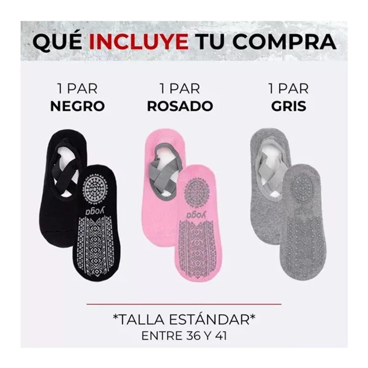 FITNICS - Calcetines Antideslizantes Yoga Pilates Fitnics Set 3 Pares