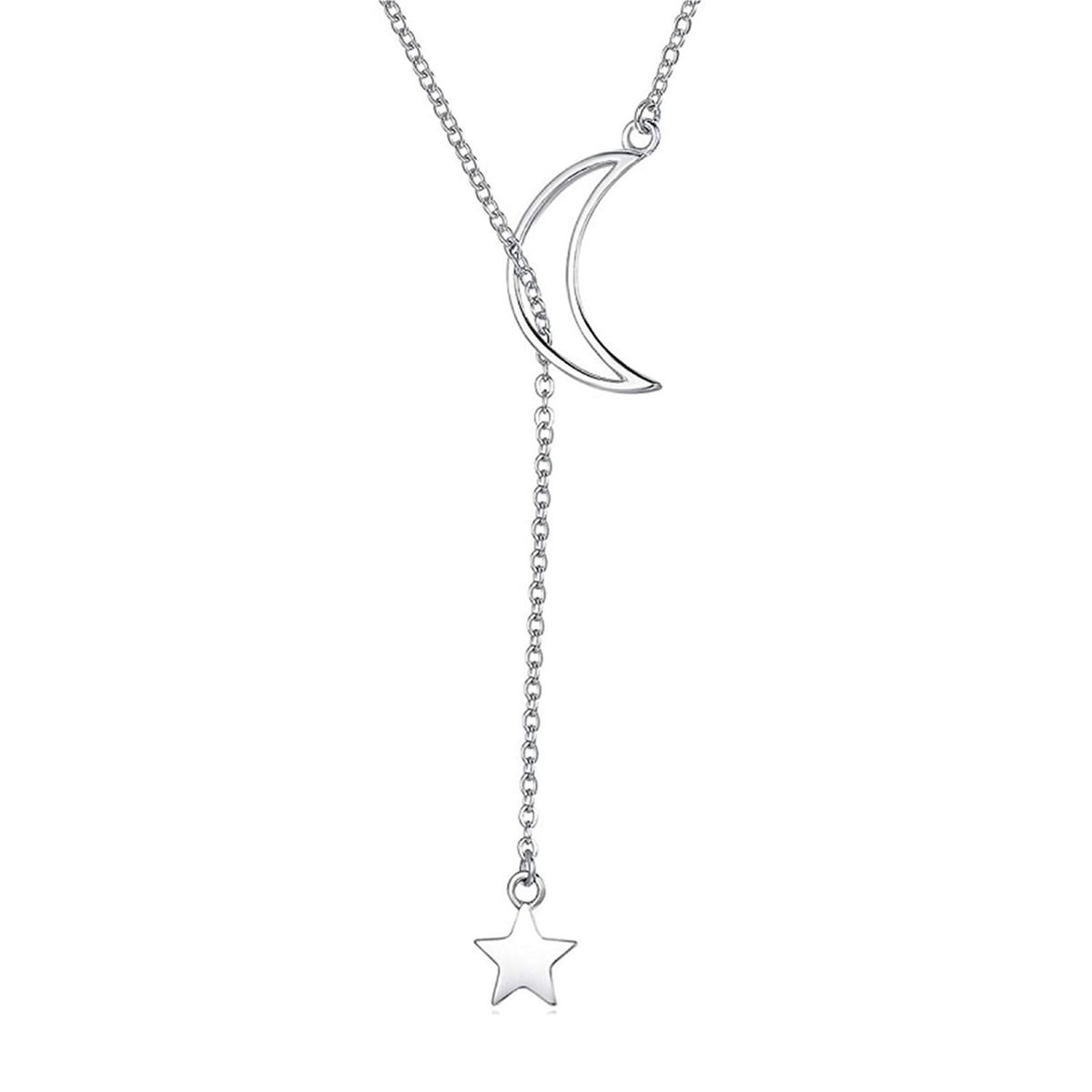 TODOJOYAS - Collar Plata 925 Luna y Estrella