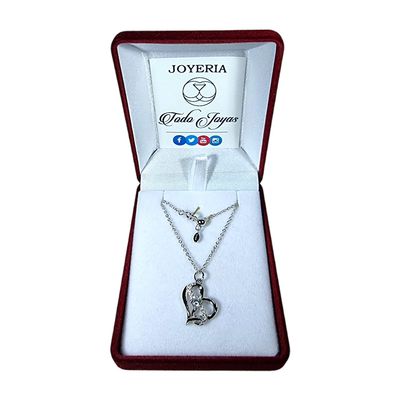 Imagen 2 del producto Collar Plata 925 Corazon Infinito Entrelazado