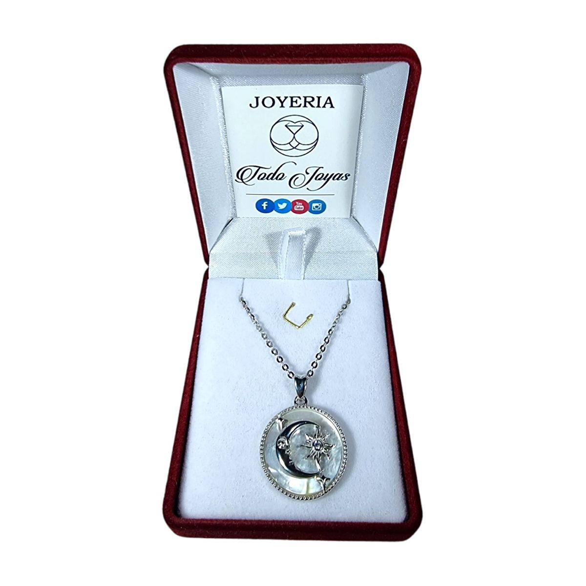 TODOJOYAS - Collar Plata 925 Luna Sol y Estrella Nacar
