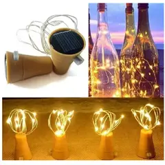 GENERICO - Pack 10 Corcho Solares Para Botellas En Luz Hada Cálida