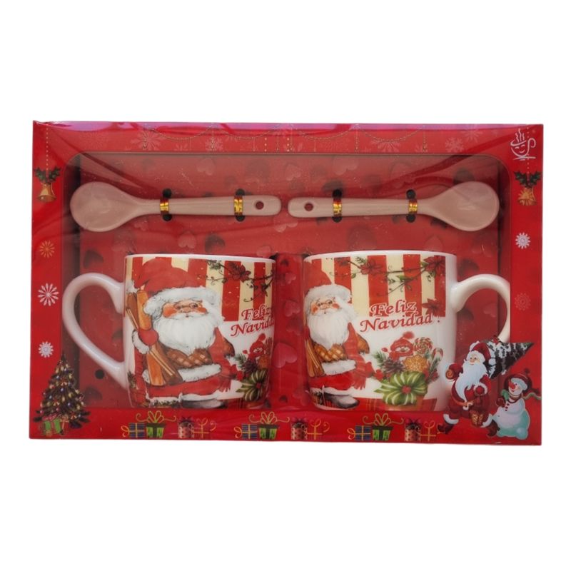GENERICO - Tazas de Navidad Ceramica en caja de Regalo 2 Unidades