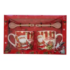 GENERICO - Tazas de Navidad Ceramica en caja de Regalo 2 Unidades