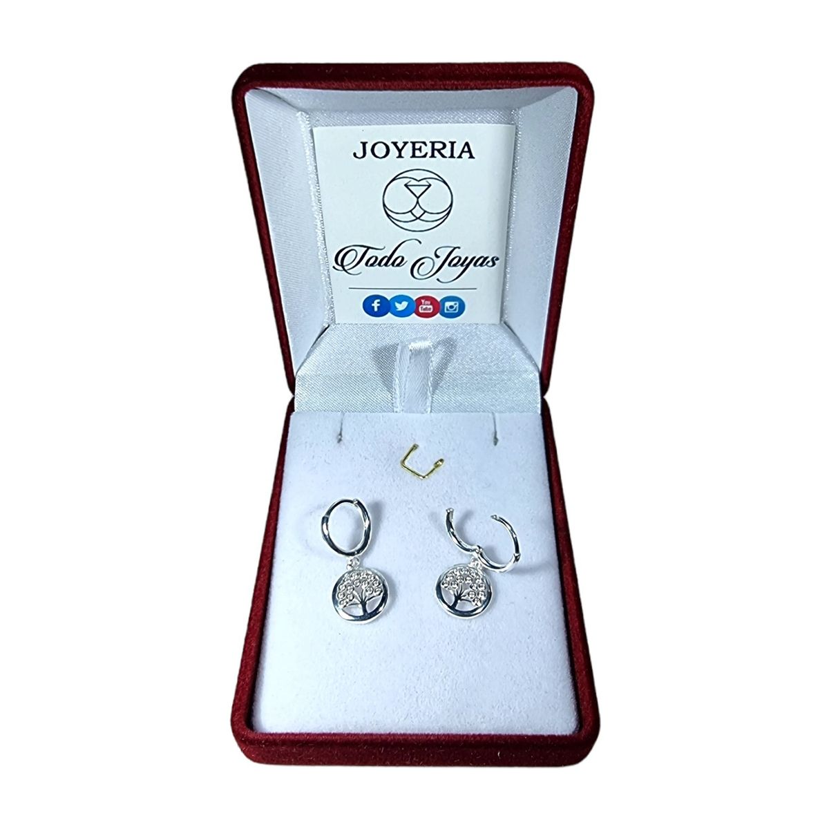 TODOJOYAS - Aros Plata 925 Argolla Arbol de la Vida