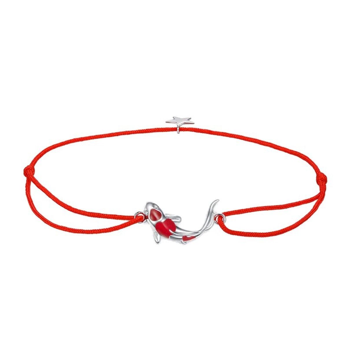 TODOJOYAS - Pulsera Plata 925 Hilo Rojo Pez de la Suerte