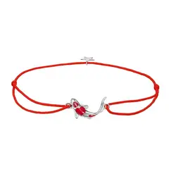 TODOJOYAS - Pulsera Plata 925 Hilo Rojo Pez de la Suerte