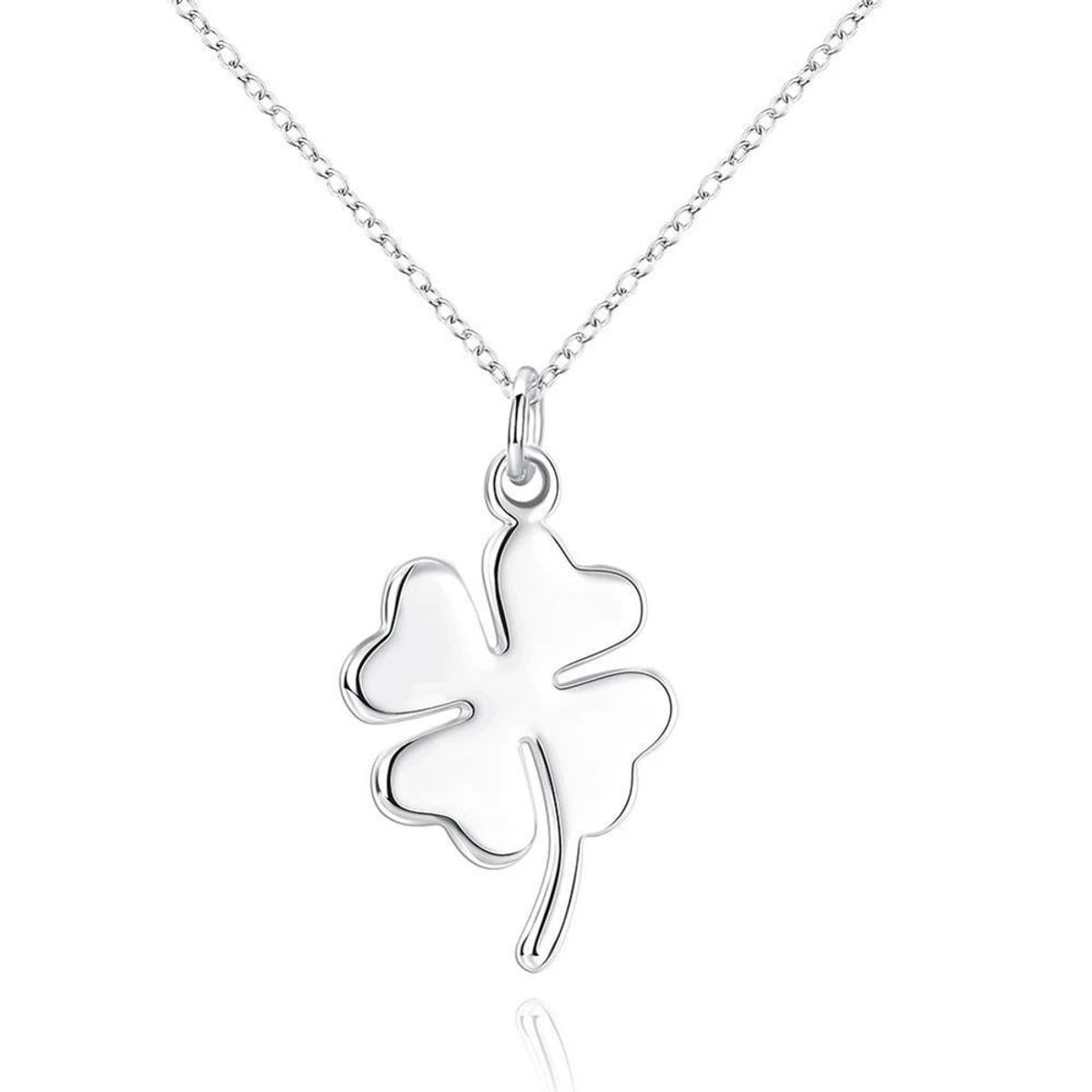 TODOJOYAS - Collar Trebol de La Suerte Plateado