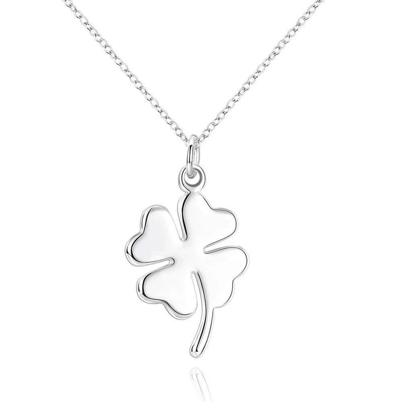 TODOJOYAS - Collar Trebol de La Suerte Plateado