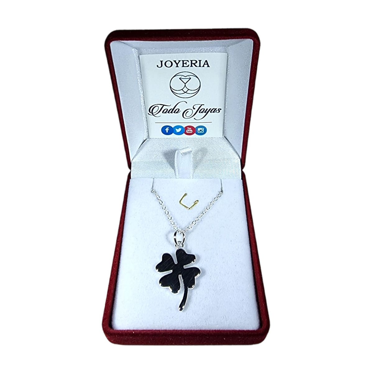 TODOJOYAS - Collar Trebol de La Suerte Plateado