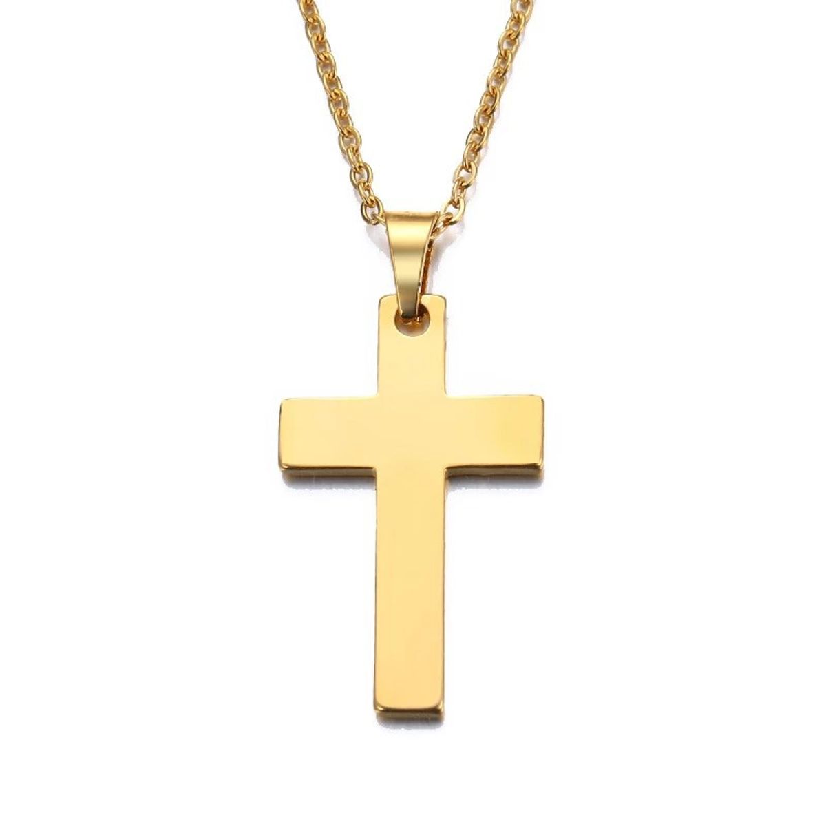 TODOJOYAS - Collar Cruz Acero Quirurgico 316L Dorada