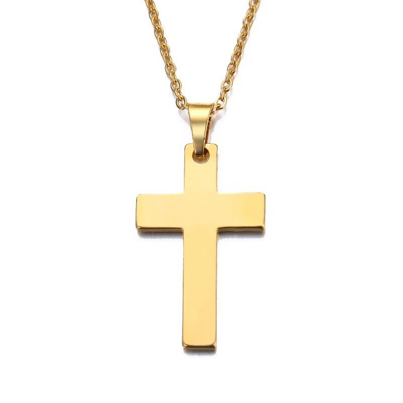 TODOJOYAS - Collar Cruz Acero Quirurgico 316L Dorada