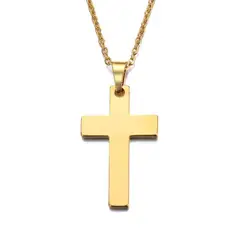 TODOJOYAS - Collar Cruz Acero Quirurgico 316L Dorada