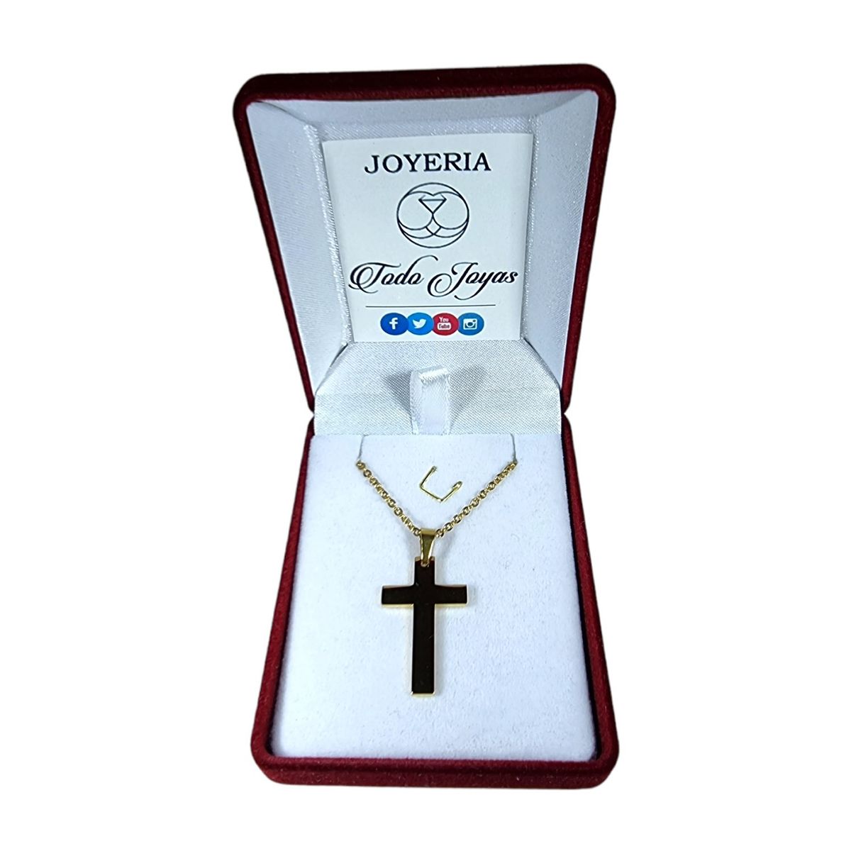 TODOJOYAS - Collar Cruz Acero Quirurgico 316L Dorada