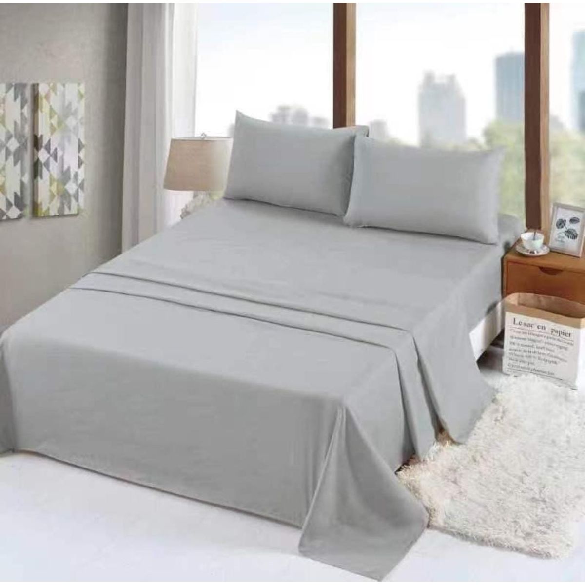 GENERICO - JUEGO DE SÁBANA UNICOLOR KING