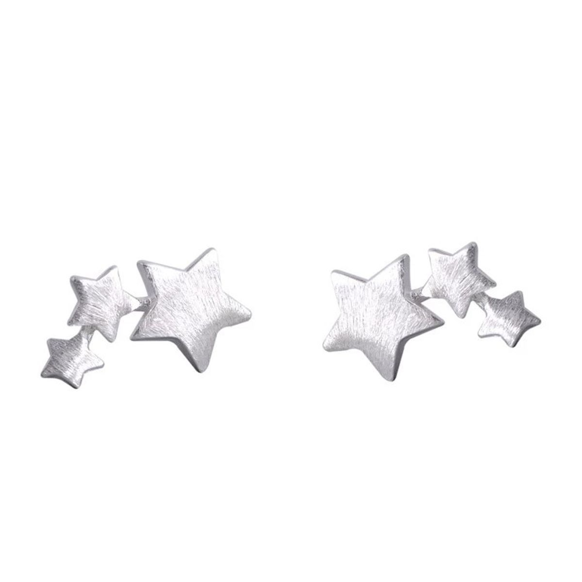 TODOJOYAS - Aros Triple Estrella Plateada.-
