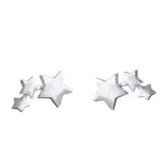 TODOJOYAS - Aros Triple Estrella Plateada.-