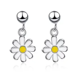 TODOJOYAS - Aros Flor Margarita Plateados