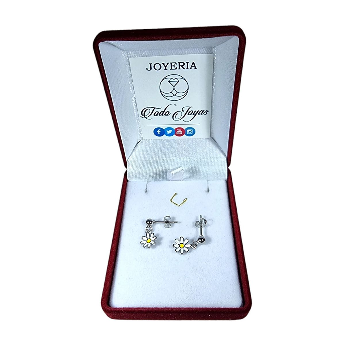 TODOJOYAS - Aros Flor Margarita Plateados