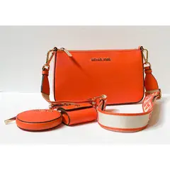 MICHAEL KORS - Crossbody Jet Set Travel Naranja con accesorios