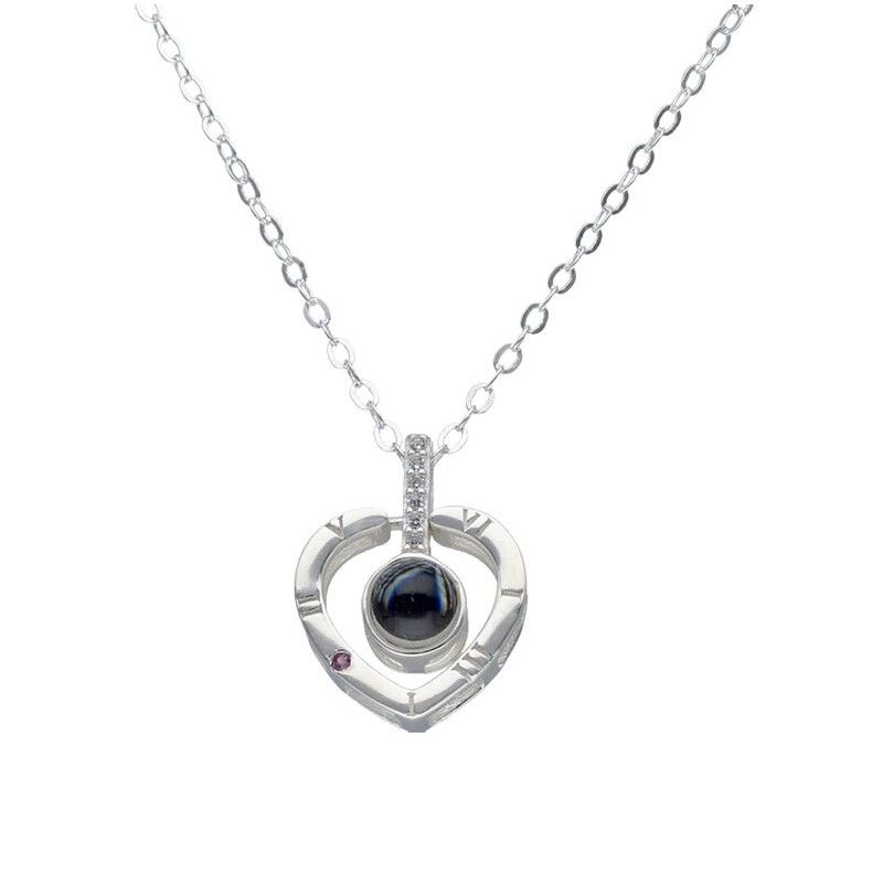 TODOJOYAS - Collar Plata 925 Corazon Te Amo en 100 idiomas